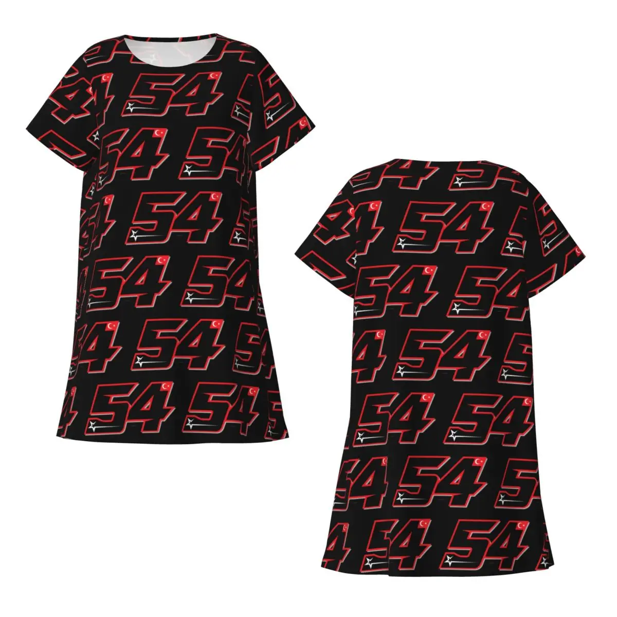 Custom Toprak Razgatlioglu 54 Short Sleeves Nightdress For Sleeping Sleepshirts Women Short Sleeve Nightgowns Soft Pajama Dress