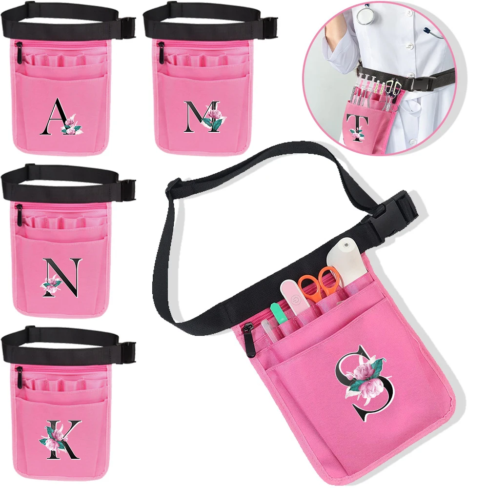 Nurse Waist Bag Whitemarble Series Simple Work Pack Multifunctional Nurse Bags Large Capacity Medical Supplies Storage Bag