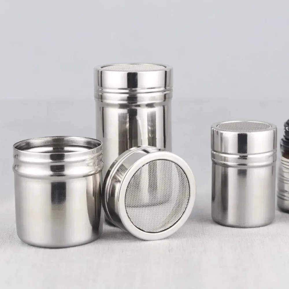 1PCS Efficient Top-Quality Stainless Steel Chocolate Shaker Lid - High-Quality Coffee Sifter Tool - Essential Kitchen Supplies a