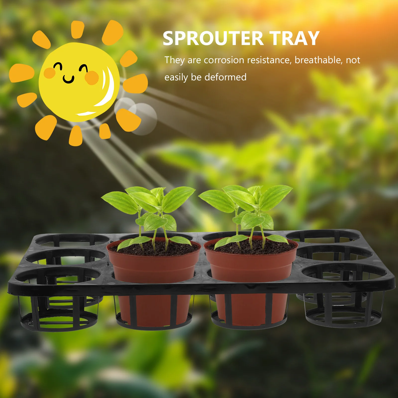 

2Pcs Seedling Tray Sprouter Tray Made of Durable PP 15 Hole Design Home Garden Growing Trays Holder Growing Trays