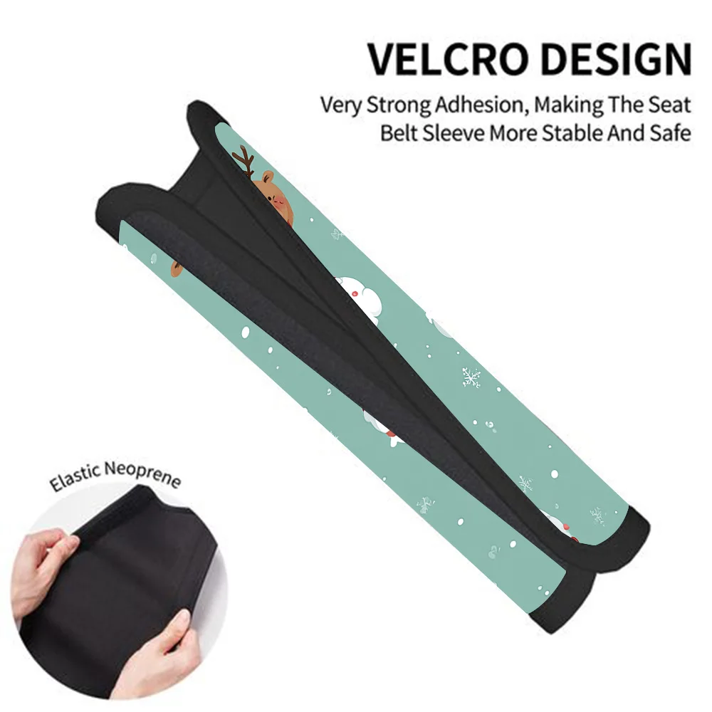 1pc-Winter Joy Characters, Print Car Comfort Seat Belt Cover, Car Shoulder Seatbelt Pads Cover For Adults, Car Accessories, Enha