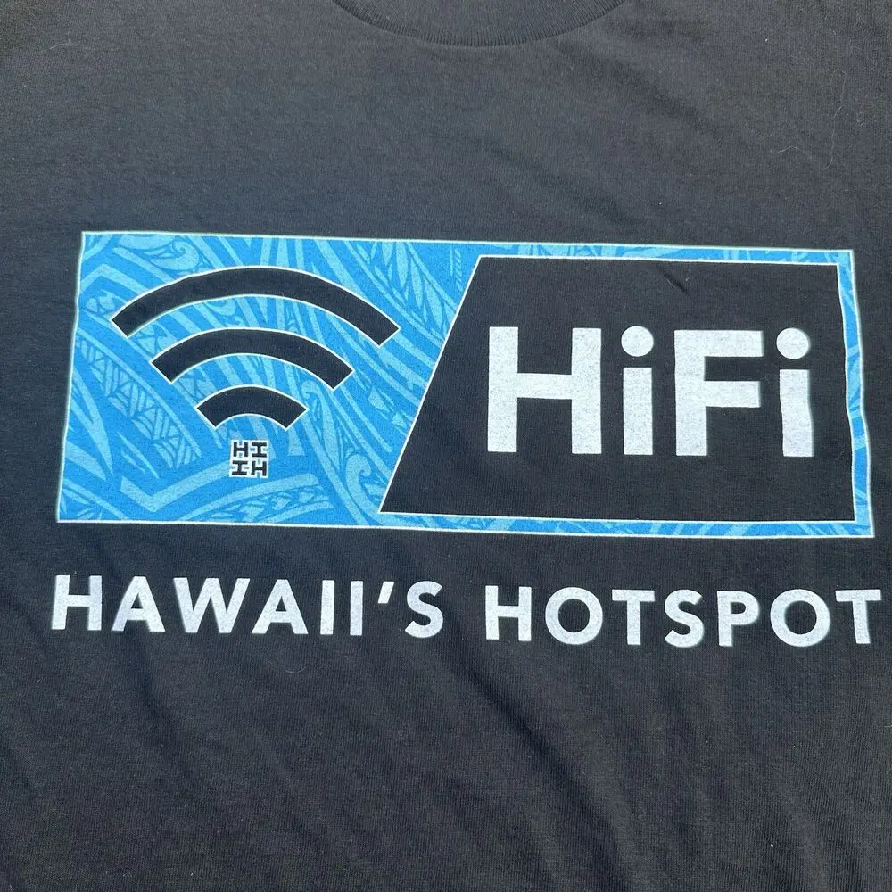 Hawaiis Finest HiFinest WiFi Hotspot Graphic Tee Shirt Men’s Medium Black