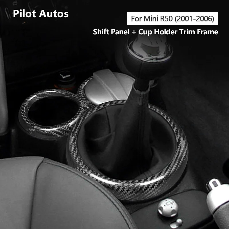 

2001-2006 для Mini R50, панель переключения передач, держатель для стакана с водой, рамка, гриль из натурального углеродного волокна, 3D декоративная наклейка