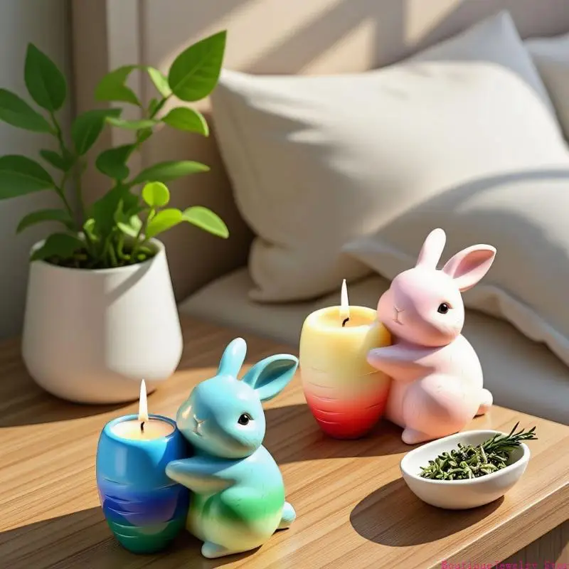 

E1PE Creative Rabbit Carrot Shaped Silicone Pen Holder Mold For Home Enhancement