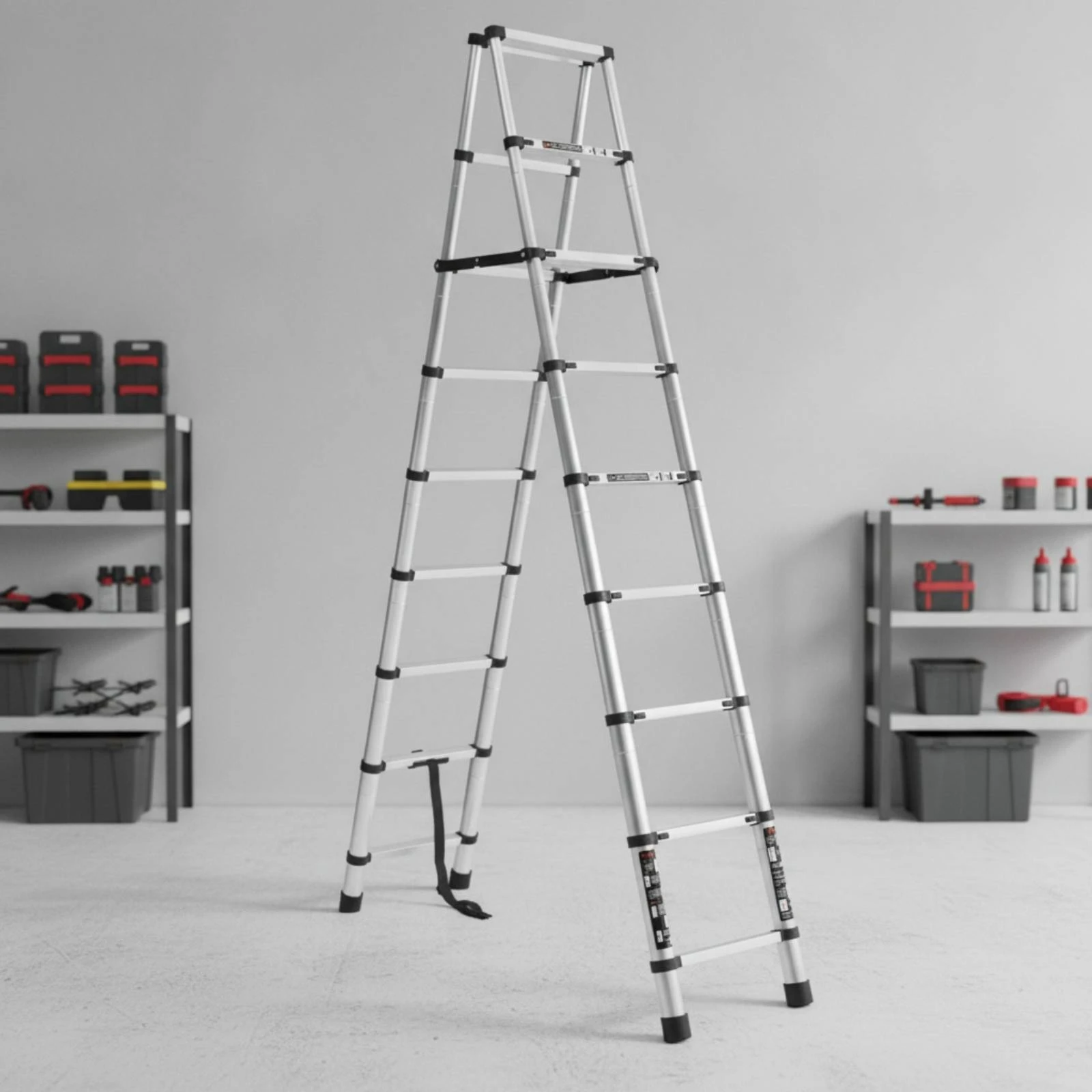 Telescoping Ladder Compact Folding Ladder Stepladder Portable Anti-Slip for Homeowners, Home Maintenance, Loft Access