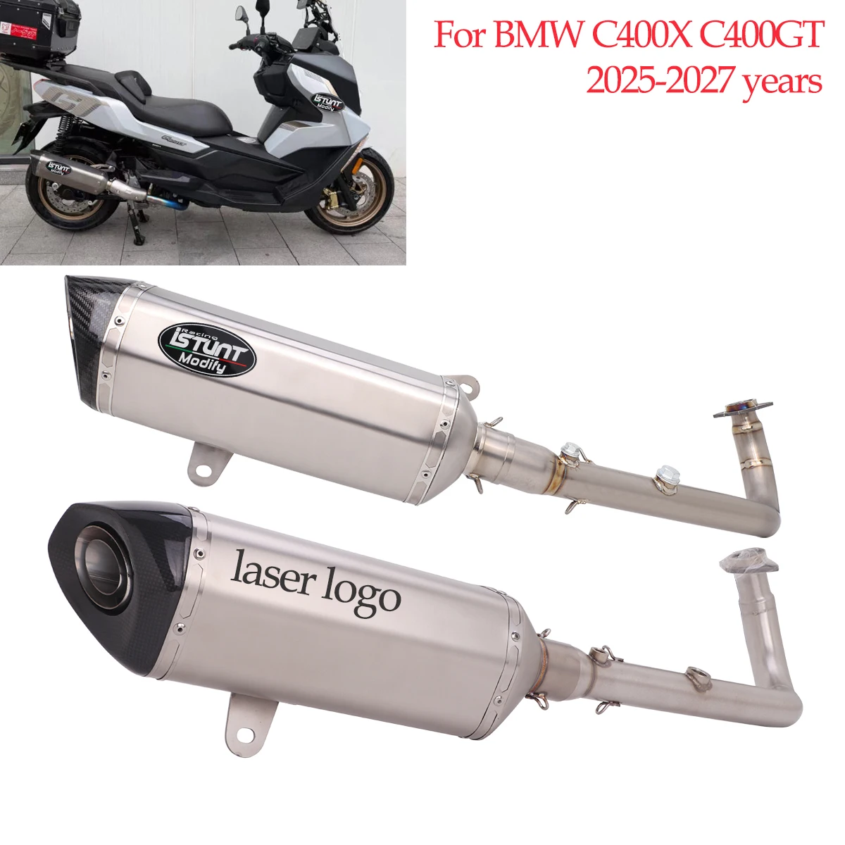 Slip On For BMW C400X C400GT 2025-2027 Motorcycle Exhaust Escape System Modify C400X Exhaust Titanium Alloy