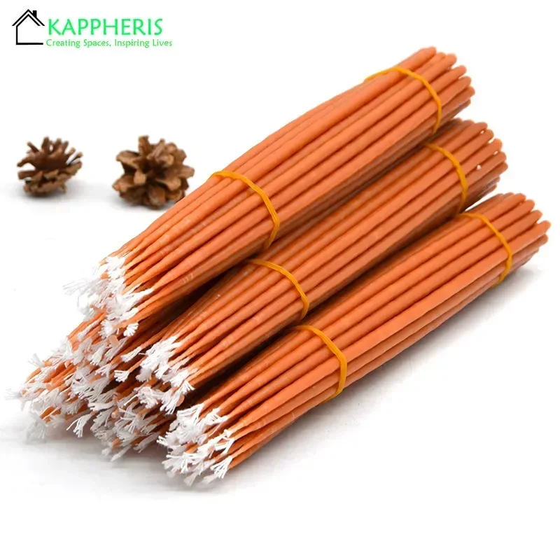 15PCS Pure Beewax Candled Thin Taper Honey Candles for Ritual Prayer Religous Unscented Candles Decor for Hanukkah Birthday