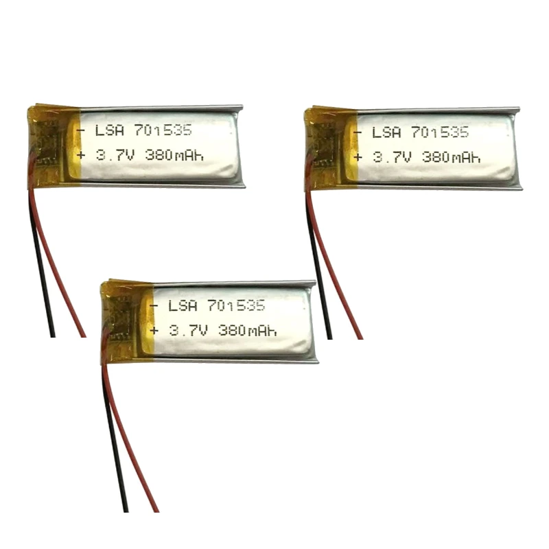701535 3.7V 380mAh new Polymer Lithium Rechargeable Battery for Bluetooth Headset Dog Training Device Credit Card Machine