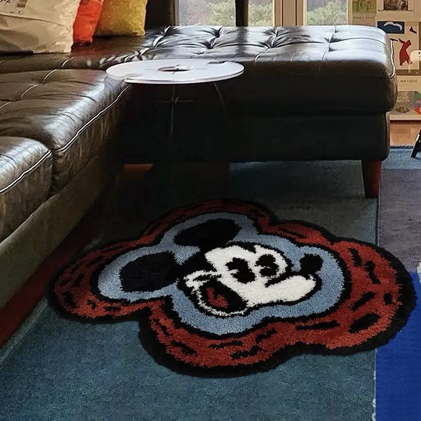 Disney Mickey Plush Floor Mat Kawaii Donald Duck Cute Cartoon Creative Bedside Deco Soft Rug Non-slip Bathroom Doormat Carpet