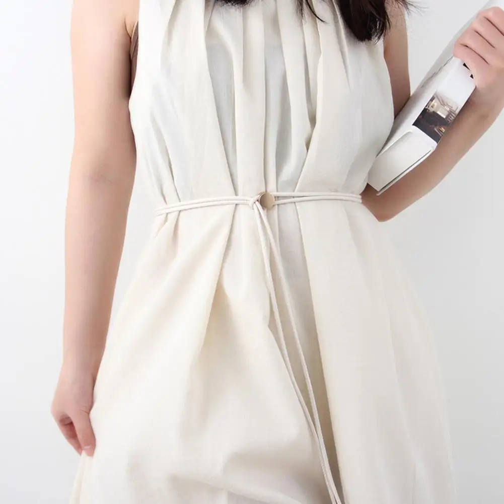 Сплошной цветной ремень, стильный женский ремень из искусственной кожи с регулируемой длиной, износостойкий дизайн, модный аксессуар для платья