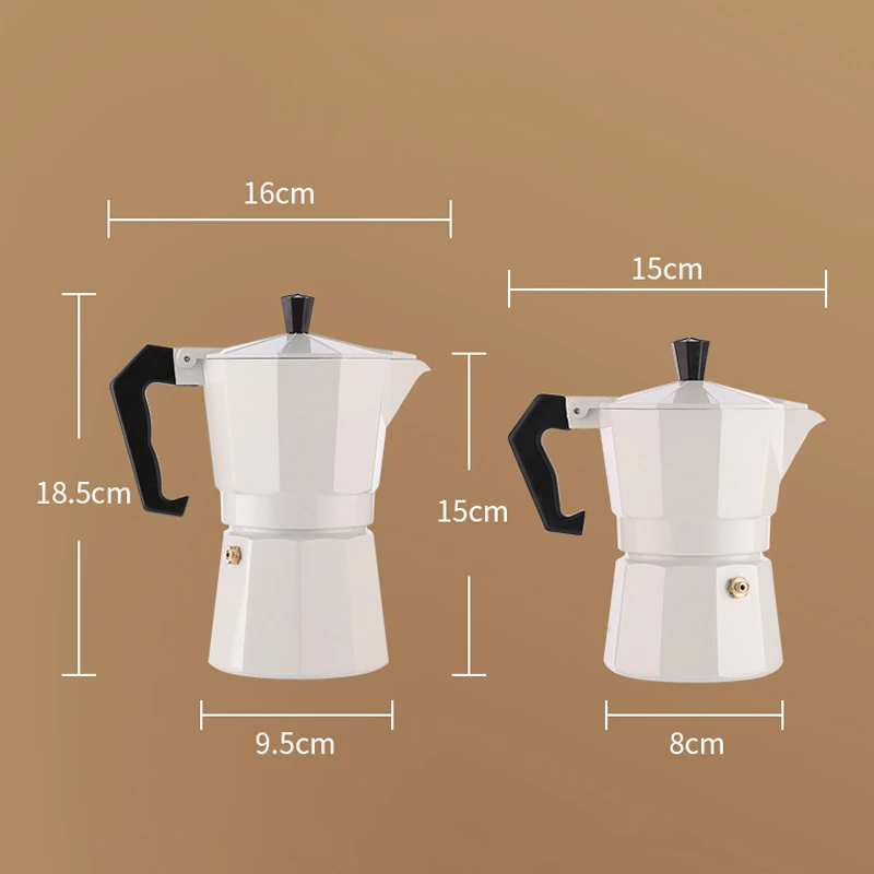 Classic Italian Mocha Coffee Machine, Thick Aluminum Octagonal Hand Brewing Cold Extraction Pot Coffee Maker