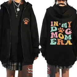 Hot sale Funny In My Dog Mom Era print Hoodie coat Unisex Casual Oversized Zipper Sweatshirt Men Women Fleece Jacket pullovers