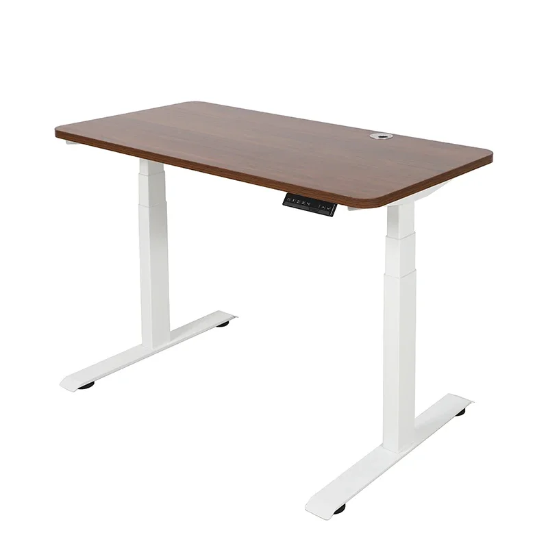 high quality office executive electric dual motor laptop height adjustable standing desk with wheels