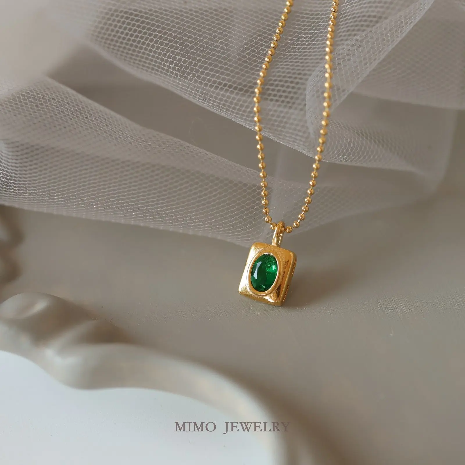 

Ретро прямоугольные овальные изумрудные подвески, подвески, принадлежности для рукоделия, позолоченные аксессуары из нержавеющей стали, 7,9X13,6 мм