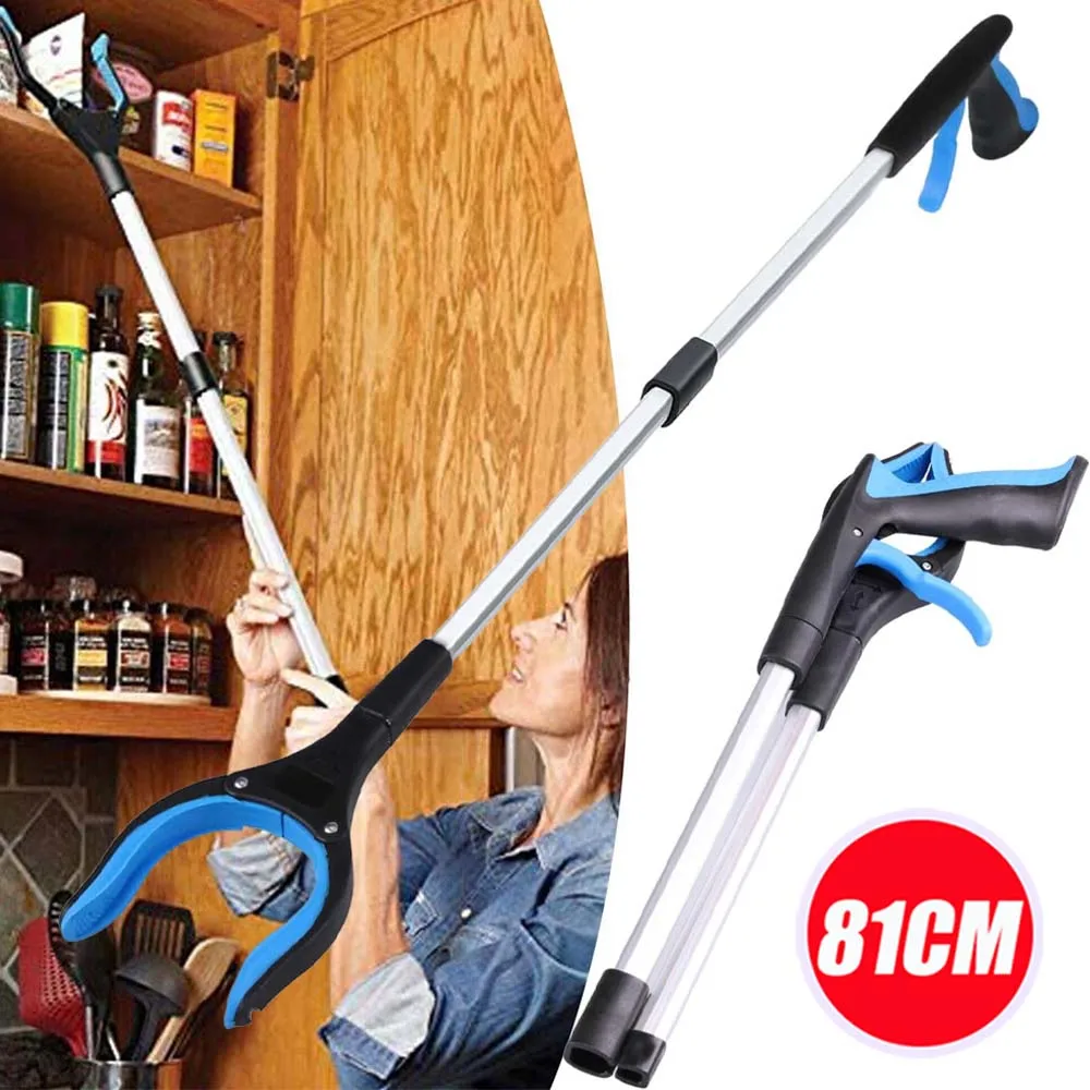 Faltbarer Magnetgreifer 81cm 360° °   Drehbare Müllzange, rutschfester Teleskop-Greifer für Senioren, Kinder und Menschen mit Behinderungen