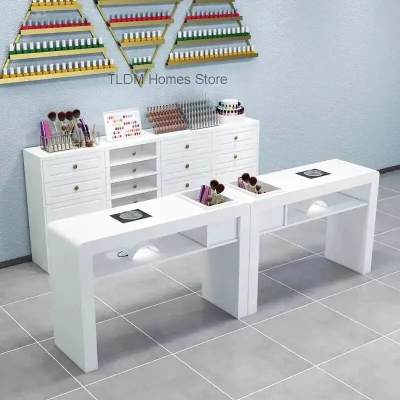 Headboards Professional Makeup Beauty  White Table Nail Mesa Manicura Table Furniture Luxury Modern