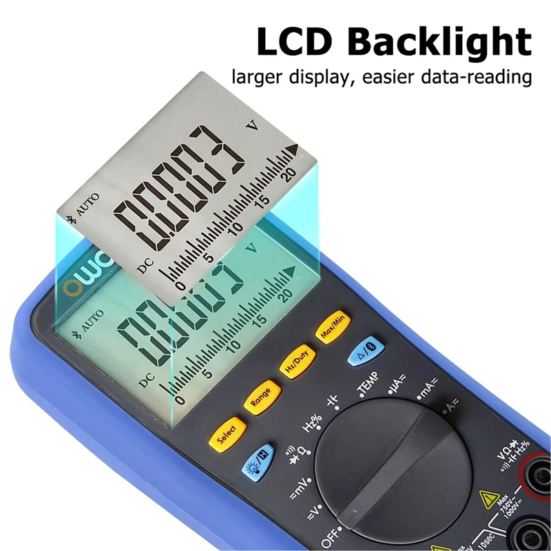 

QA08I OWON B41T+ 4 1/2 Multifunction Digital Multimeter with Bluetooth True RMS Backlight Voltage and Current Test Meter