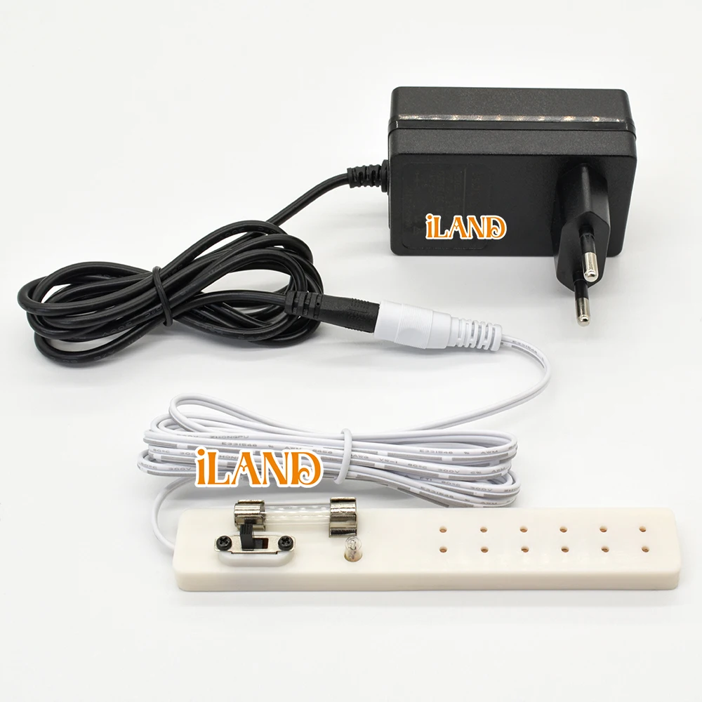 ILAND-convertisseur de tension et prise DC 12V EU, adaptateur universel pour lampe l\'inventaire Butter House