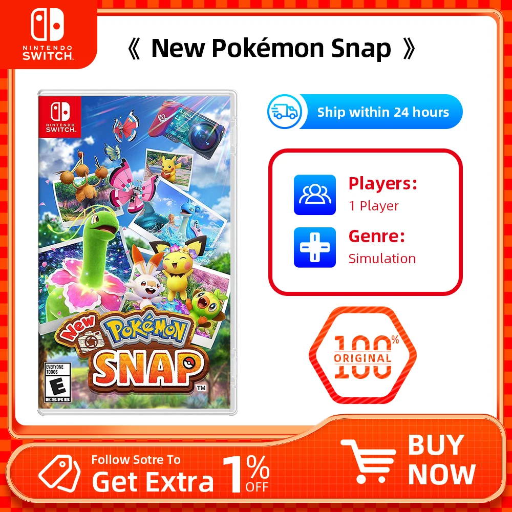 New Pokemon Snap - Nintendo Switch Game Deals 100% Official Original Physical Game Card Simulation Genre for Switch OLED Lite