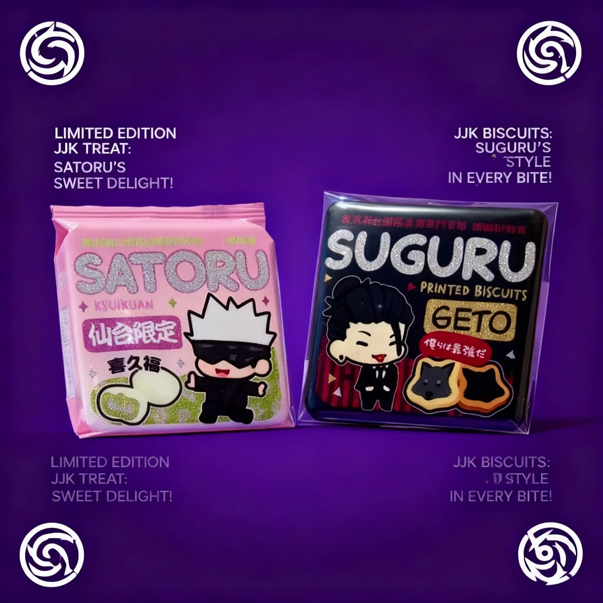 

Jujutsu Kaisen Gojo Satoru Geto Suguru Biscuit Badge Anime Merchandise Valentine's Day Gift Square Collection Pin