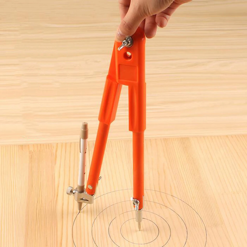 Professional Compass for Carpenter Plastic Scribe and Marking Tool with Pencil Holder for Carpentry Layout Work
