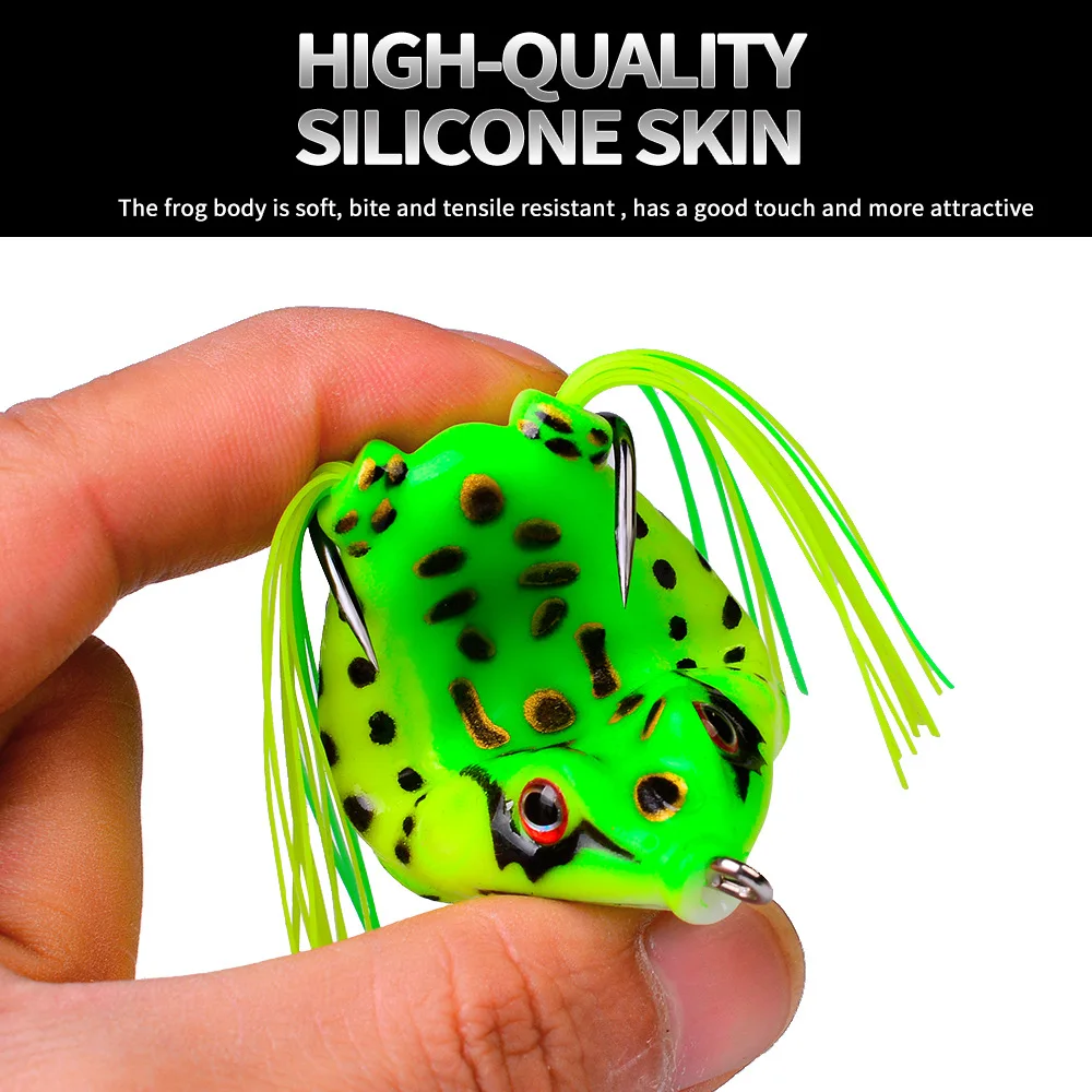Clearance Soft Silicone Frog Baits 5/8.5/13G, Plastic Freshwater Lures with Fishhooks&3D Eyes, Top Water Fishing Artificial Bait