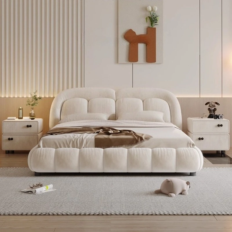 

flannelette 150x200 Bed full size 2 people queen double bed frame Headboard luxury letto matrimoniale bedroom furniture