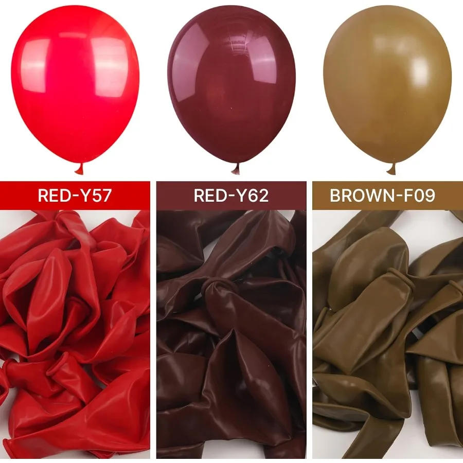 Palloncini bordeaux 145 pezzi di diverse dimensioni Confezione da 18 12 10 5 pollici Kit arco per palloncini autunnali rosso scuro marrone ghirlanda per la laurea