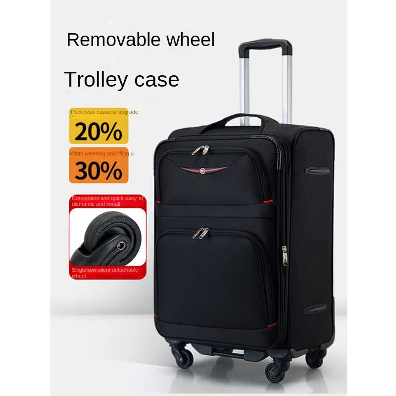 Maleta impermeable de tela Oxford con ruedas extraíbles, portador de 20 pulgadas, cerradura TSA, maleta de gran capacidad 28/30 con expansión