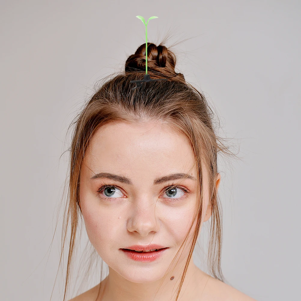 Horquillas divertidas de hierba de piezas para niña y mujer, pinzas para el pelo con brotes de soja, accesorios para el cabello, 100