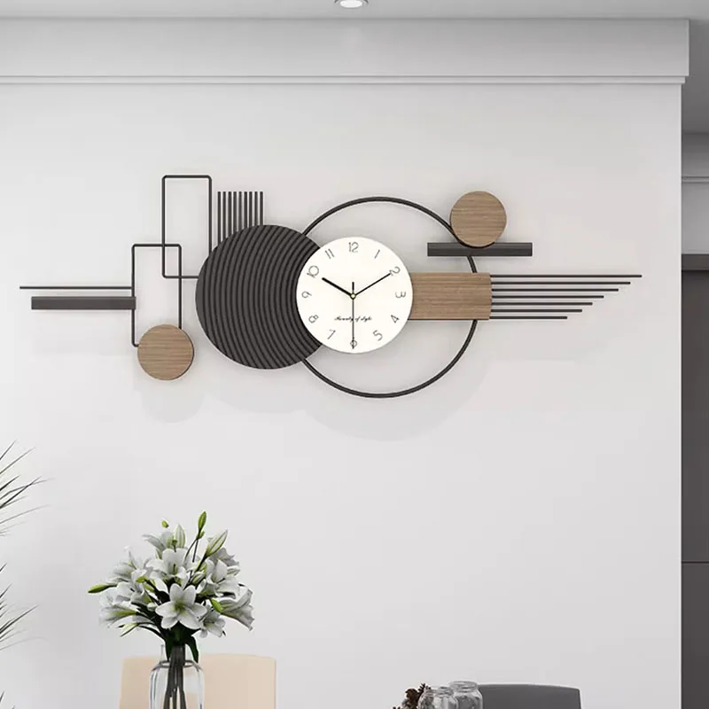 Quiet Big Size Wall Clock Modern Wood Minimalist Bedroom Acrylic Wall Clock Living Room Battery Orologio Da Parete Home Decor