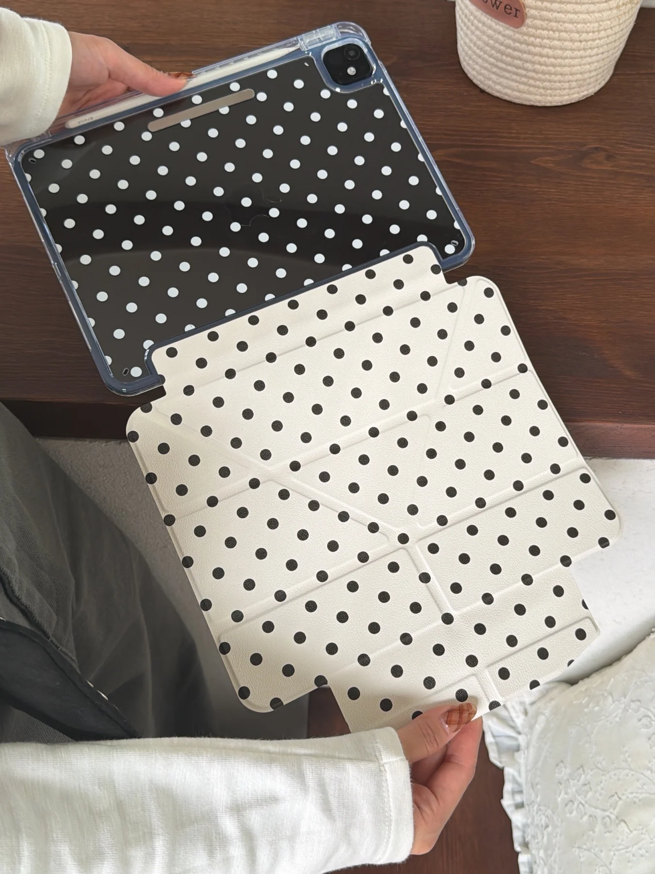 Korean INS Polka Dots Tablet Case For iPad Pro Air 6 7 8 11
