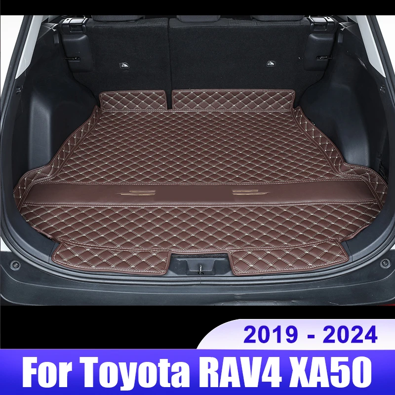

Гибридный защитный коврик для багажника автомобиля Toyota RAV4 XA50 2019 2020 2021 2022 2023 2024, кожаные аксессуары