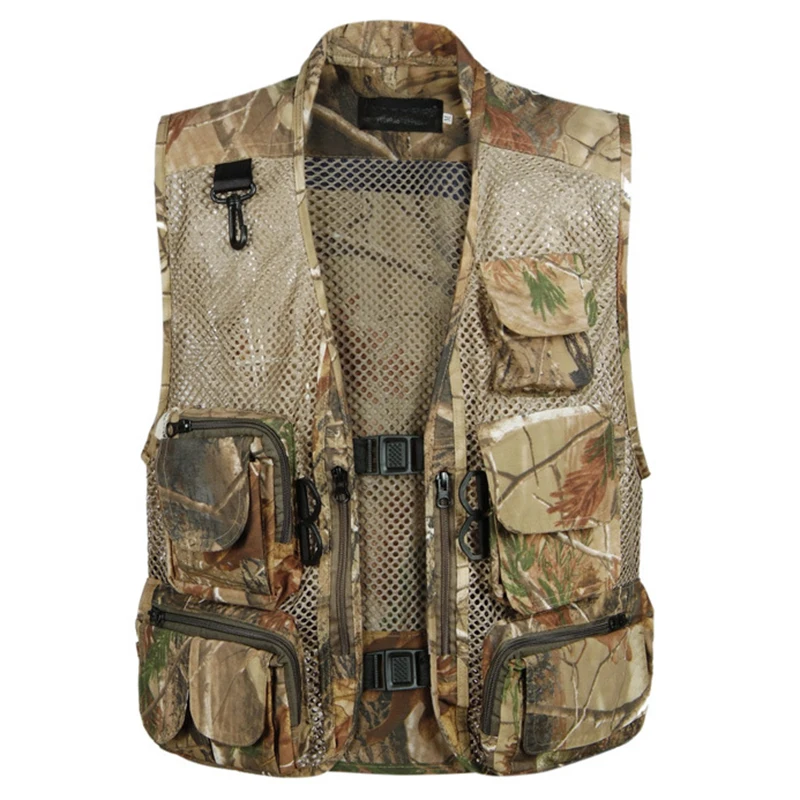 13 Pocket Plus Size Camo Safari Vest Summer New Mesh Breathable US Military Tactics Hunting Fishing Photography Utility Vest Men