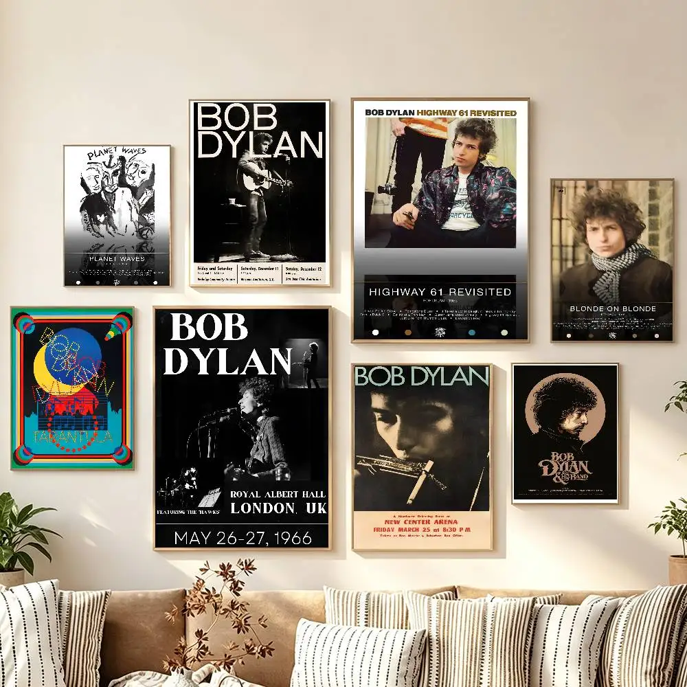 Bob Dylan Music Poster Self-adhesive Art Room Entrance Restaurant Wall Decor Art Painting