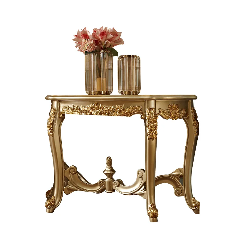 Modern golden royal living room console desktop wooden board design for home and office use