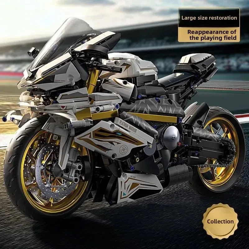 New Platinum Motorcycle Building Blocks,easy To Assemble and Suitable for 14 Years Old and Above, Perfect Birthday Gift for Boys