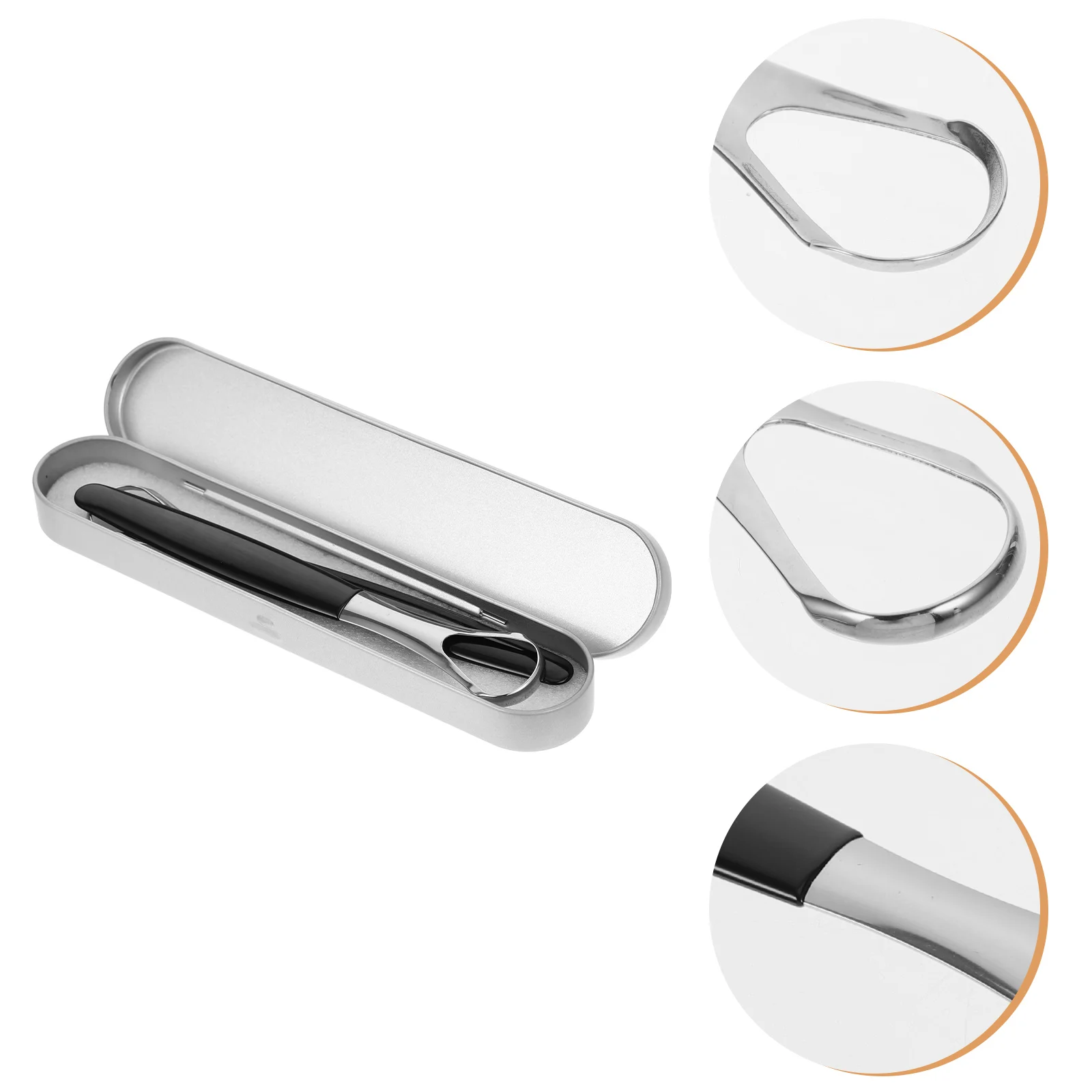 

1 set 1 Set Stainless Steel Scraper Portable Tongue Cleaner Tool For Bad Breath Removal Oral Hygiene Supplies Household Tongue