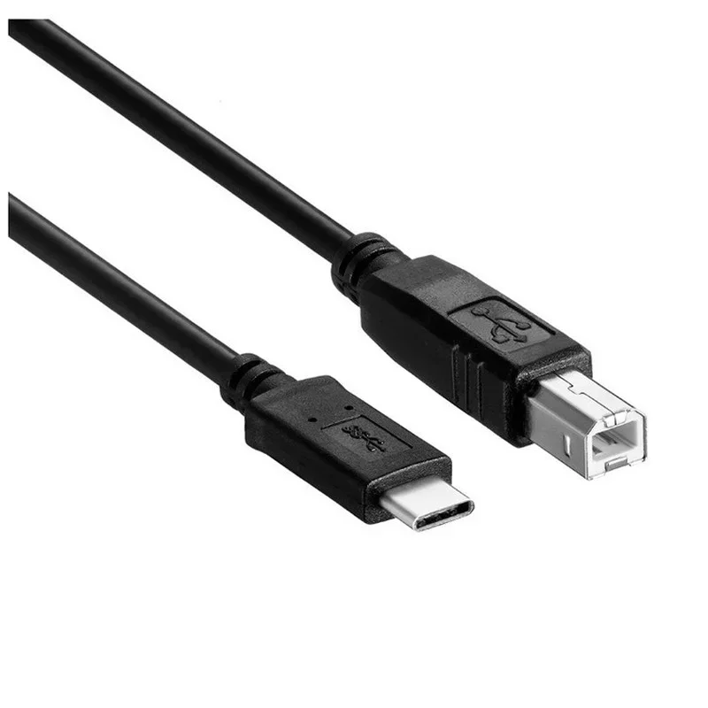 Cable for Printer, Hard Disk, Macbook, Laptop - USB 3.1 Type C To USB 2.0 B BM Data Transmission Connector 480Mbps Printer Cable