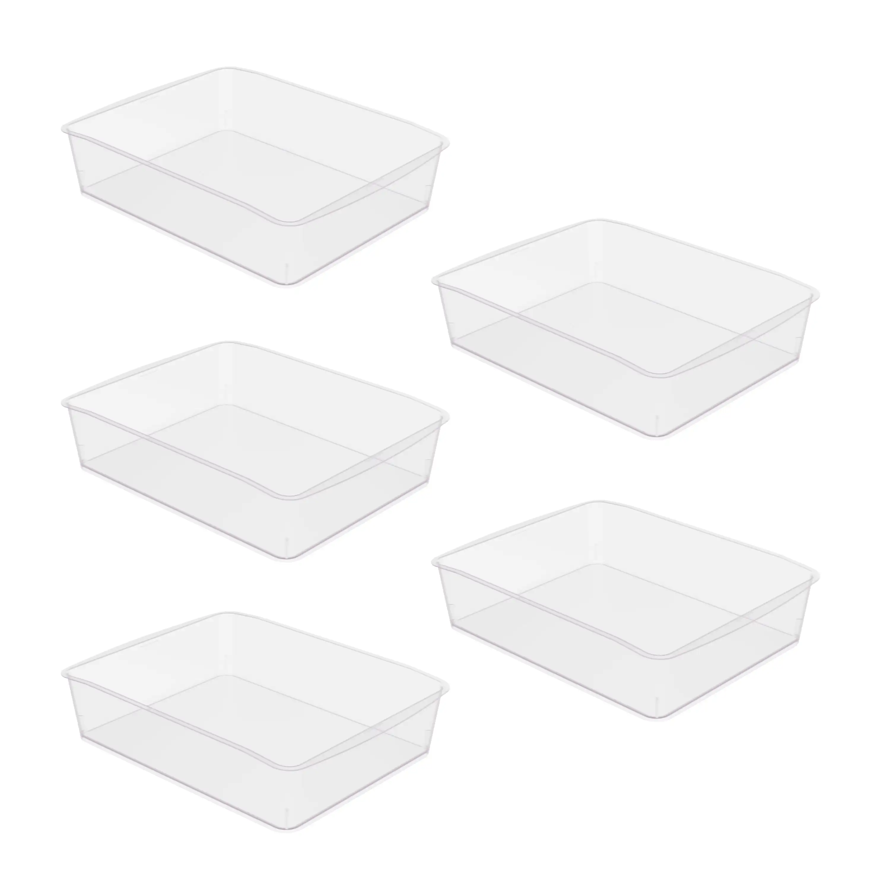 

Plastic Letter Tray, Letter Size Paper Sorter, Clear, 5-Pack