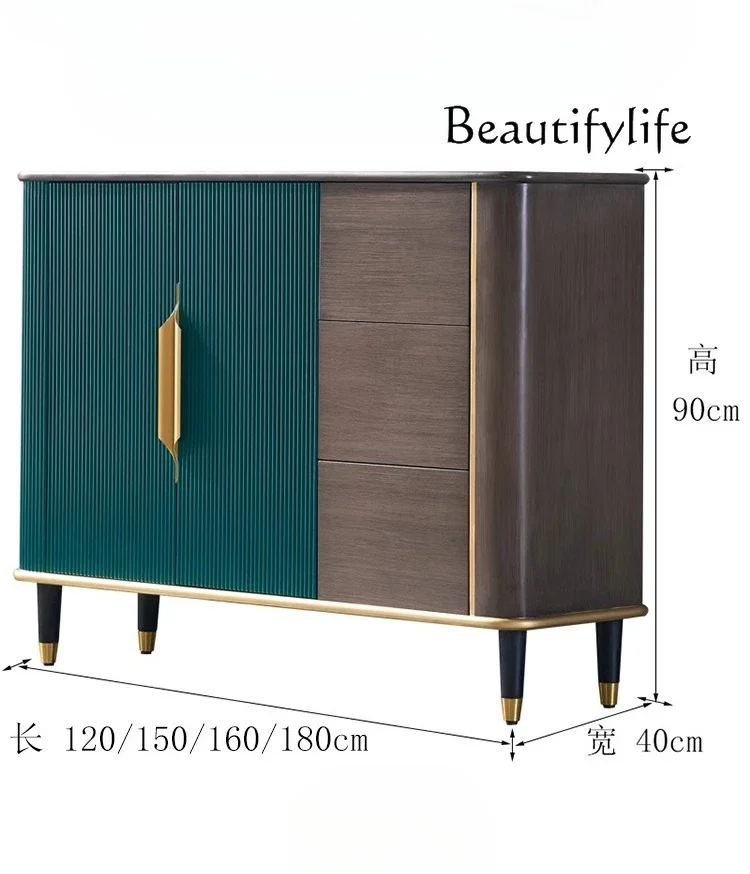 

Bedroom storage cabinet Solid wood Home entrance cabinet Door shoe cabinet Decorative locker Edge