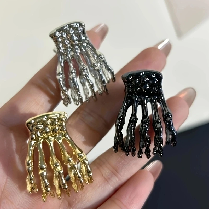1pc Halloween Schädel Grab Clip, Dark Punk Style Grab Clip, Retro einfache Kopf bedeckung, Halloween Party Wear Kopf bedeckung – Detail 2