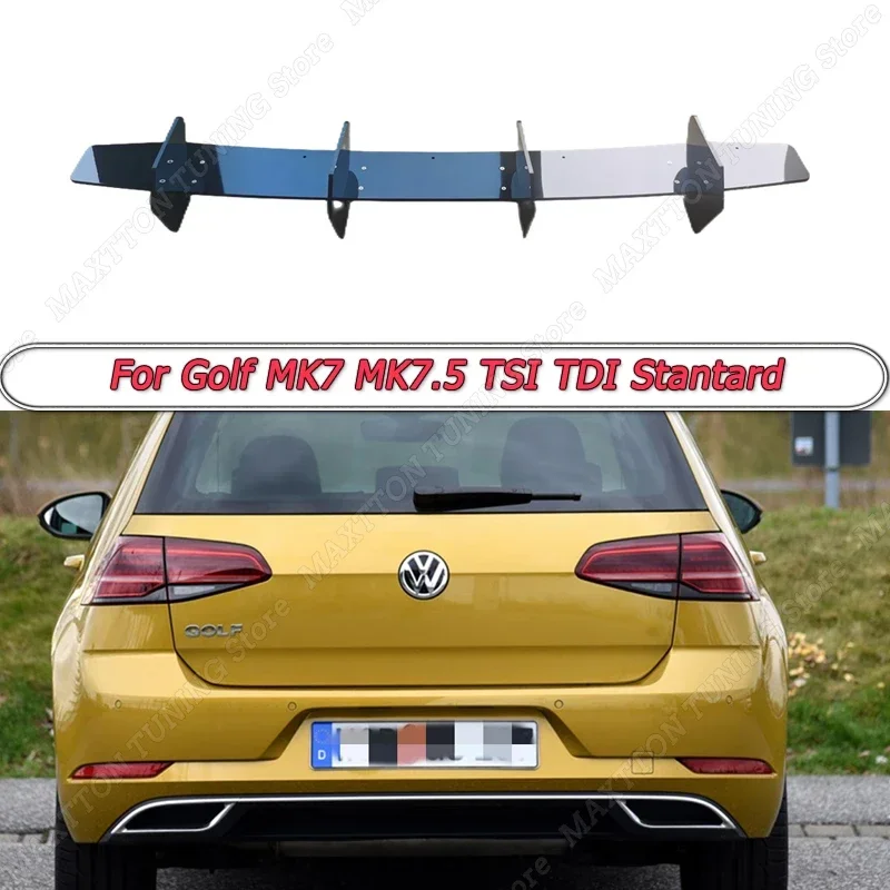 

Для Volkswagen Golf 7 7,5 MK7 MK7.5 Standard TSI TDI 2012-2019 глянцевый черный диффузор заднего бампера задние боковые разветвители спойлер губа