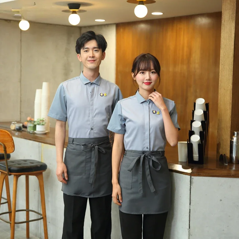 

Waiter Waitress Professional Clothes for Women Restaurant Cooker Uniforms Housekeeping Uniforms Hot Pot Work Clothes Overalls