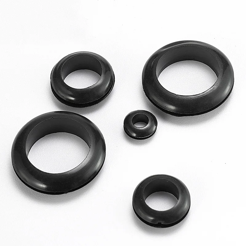 Schwarze Gummi doppelseitige Schutzs pulen dichtung für Tülle dichtung Kabel aus Loch Draht Verteiler kasten durch Draht ID 3-80mm – Detail 2