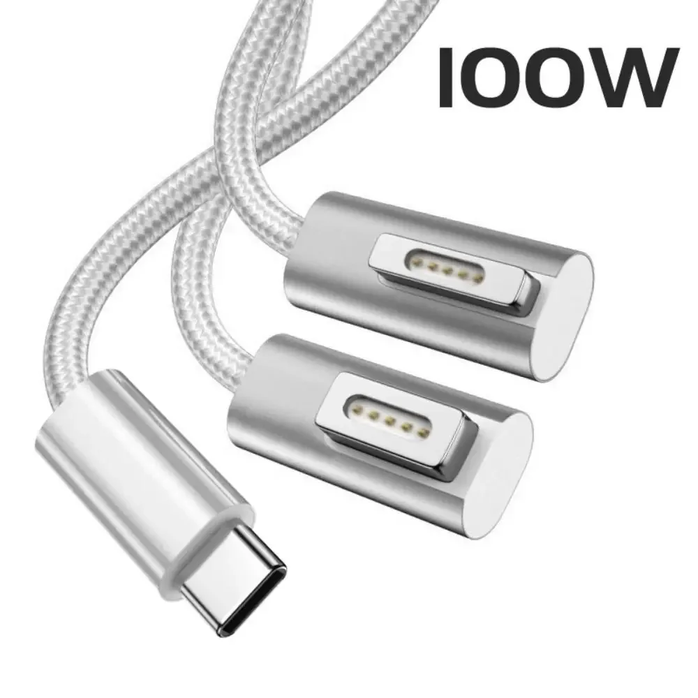 100W laptop fast charging cable for Macbook Air Pro USB C Type C to Magsaf1/2 magnetic charging adapter 1.8M fast charging cable