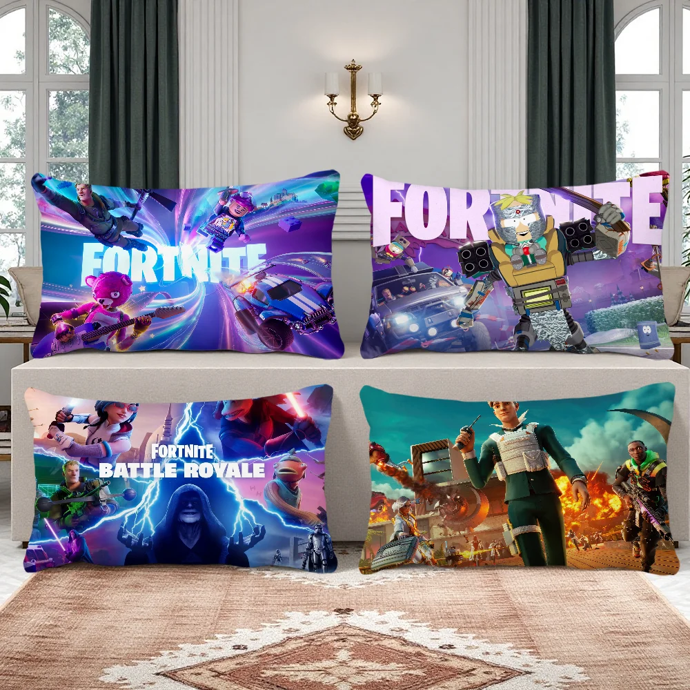 Game F-FORTNITE Kissenbezug, rechteckiger Kissenbezug, bedruckt, für Nachttisch, Sofa, Zimmer, Heimdekoration, Kissenbezug