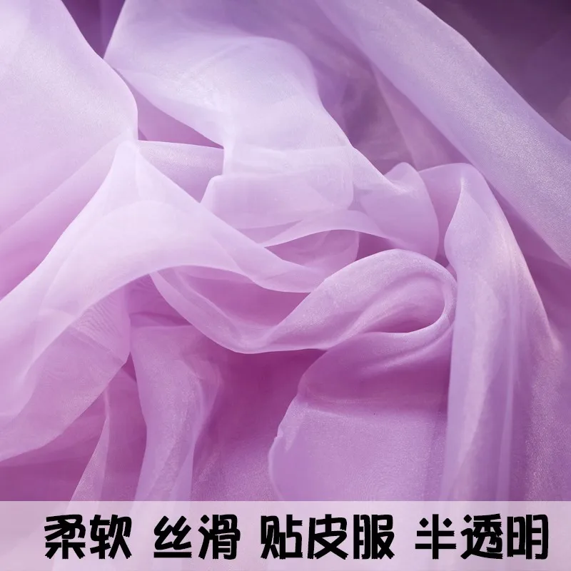 Organza decorada a mano para gasa bordada transparente suave, ropa de moda, vestidos de novia y vestidos de noche