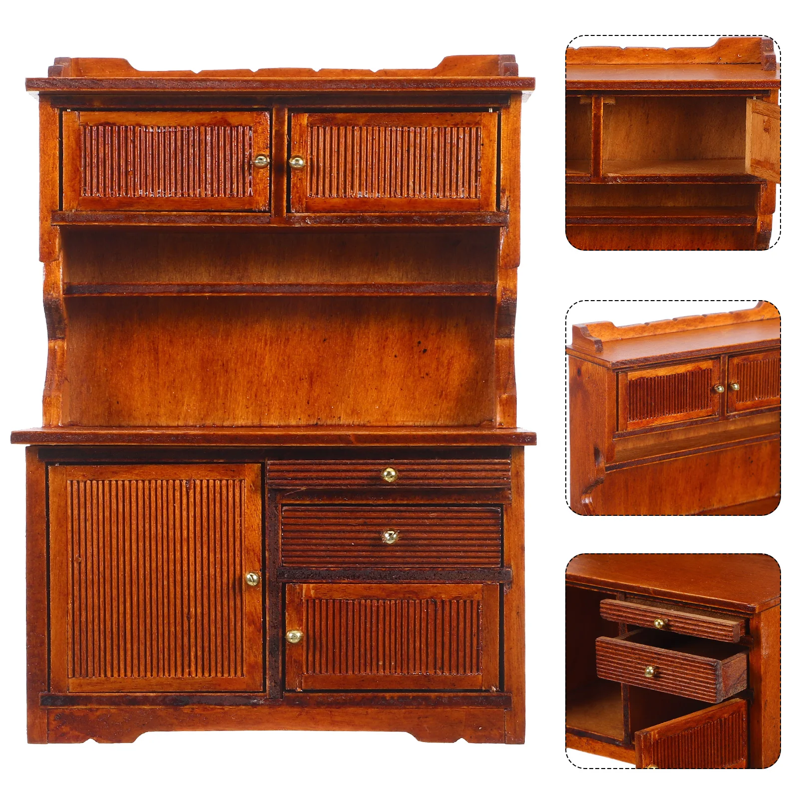 Meubles de maison bricolage Miniature armoire ornement maison de poupée bibliothèque rétro bois Micro ferme