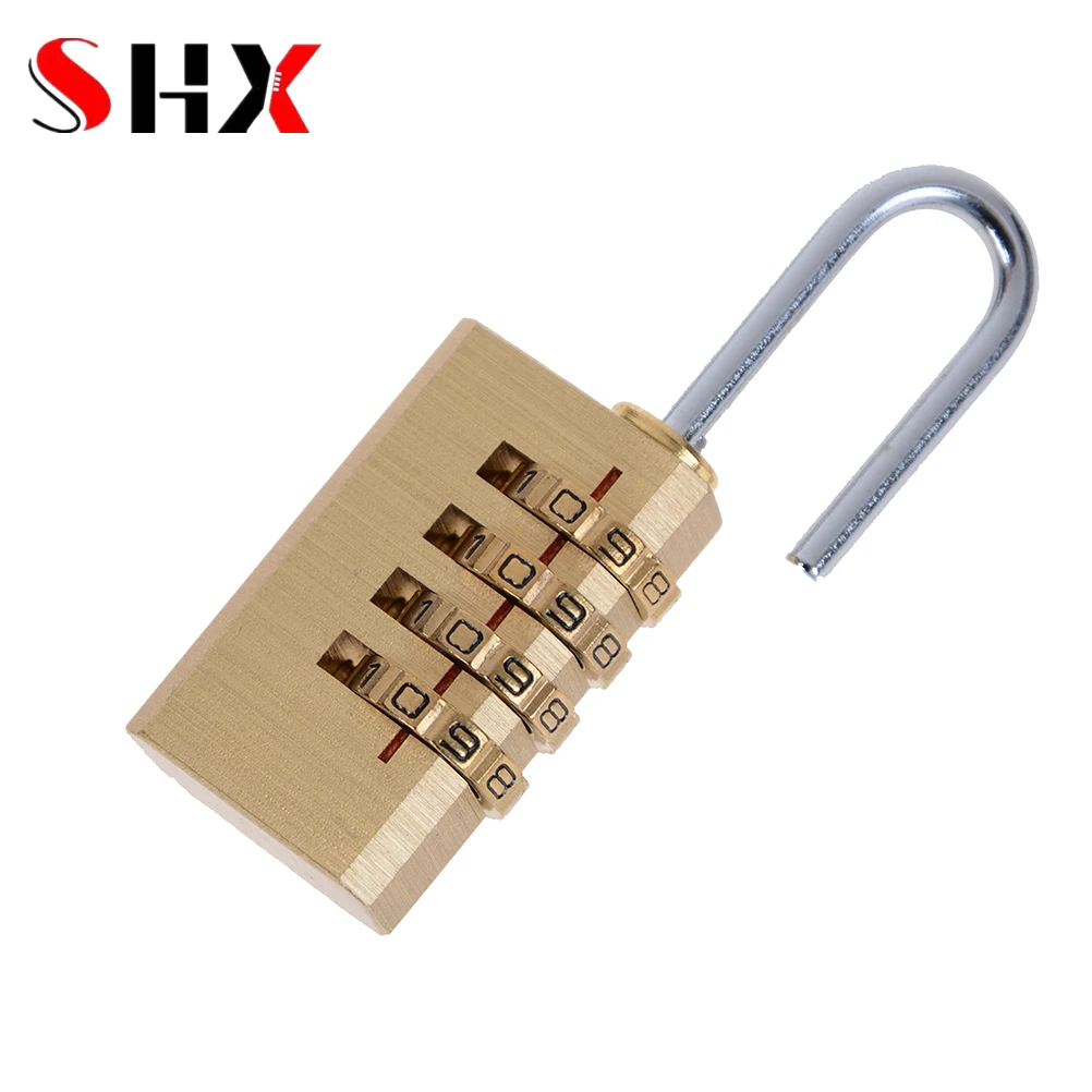 

1 Pcs Brass Mini 4 Digits Number Password Code Lock Combination Padlock Pad Lock Resettable For Travelling Bag Door 6cmx2cmx1cm